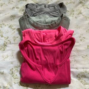 2 Gray and 2 Pink Tank Tops
